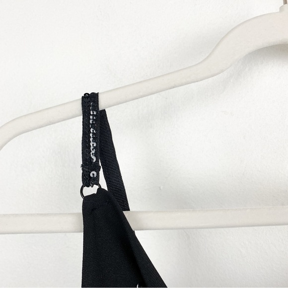 Vintage Y2K Drape Neck Little Black Slip Dress Sz XS - Picture 6 of 9